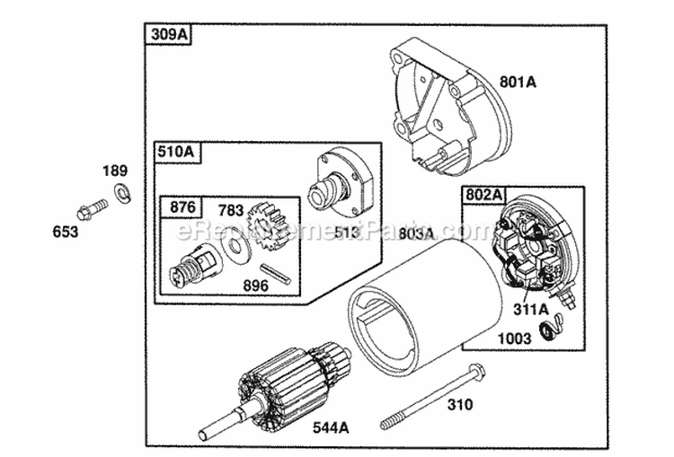 Page H Diagram and Parts List for  Briggs and Stratton Engine